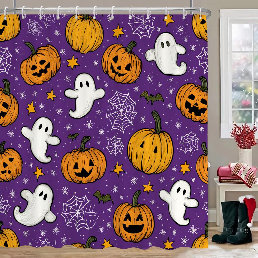 Halloween Shower Curtain Horrible Skull Bathroom Curtain With Hooks Printed Home Decor Curtain