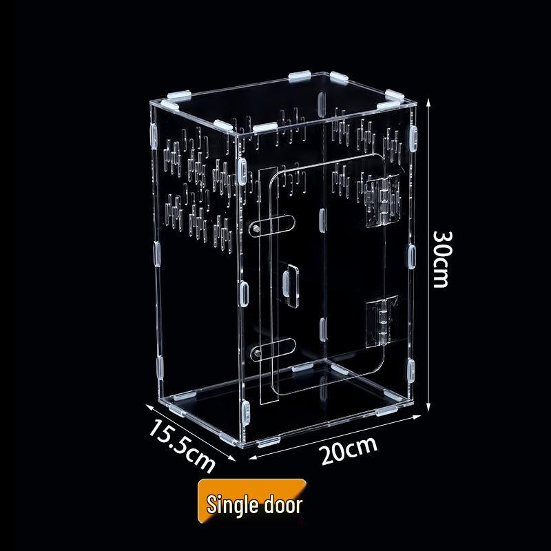Small Acrylic Reptile Habitat: Transparent Observation Box for Spider, Lizard, Mantis, and Rainforest Landscape