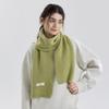New Winter Versatile Solid Color Knitted Scarf Women's Autumn and Winter Wool Men's and Women's Couples Scarf with Shawl