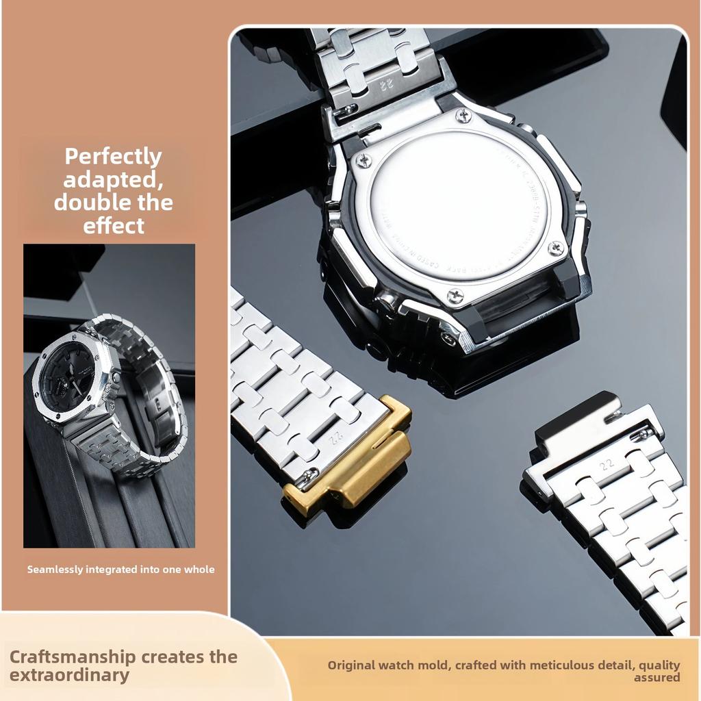 GA2100 Mod-Kit Edelstahl Lünette Armband Für Casio G-SHOCK GA2100/2110 GAB2100 Modifiziertes Metallgehäuse Armband Set Uhr Zubehör