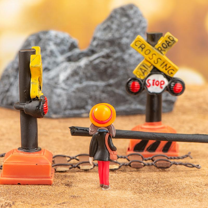 Micro Landscape Moss Decorative Small Ornaments Simulation Road Sign Resin Crafts