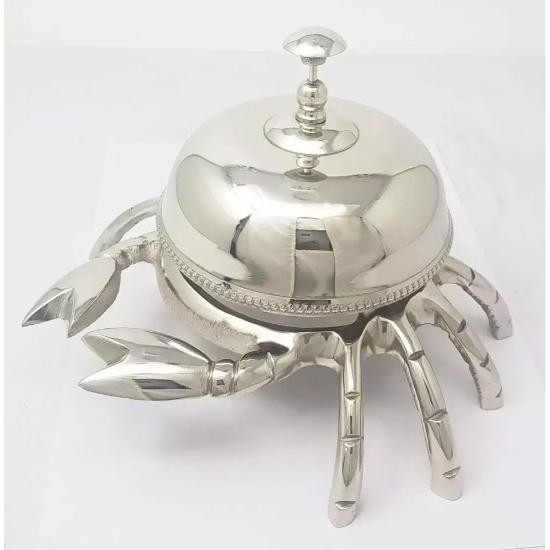 Antique Brass Reception Bell Crab Style Ornate Hotel Desk Bell Table Decor Gift