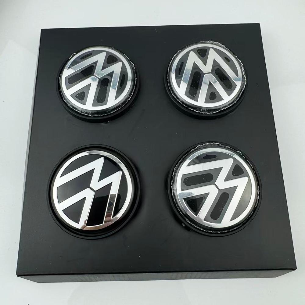 JQTYB1 Floating Center Caps 4pcs 56MM 65MM Car Wheel Hub Covers For VW GTI Polo Golf 4 5 6 7 8 Touran CC Passat B5 B6 B7 accessories