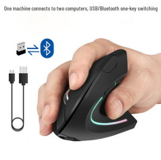 Ergonomic Bluetooth Rechargeable Wireless Mouse for Office & Home