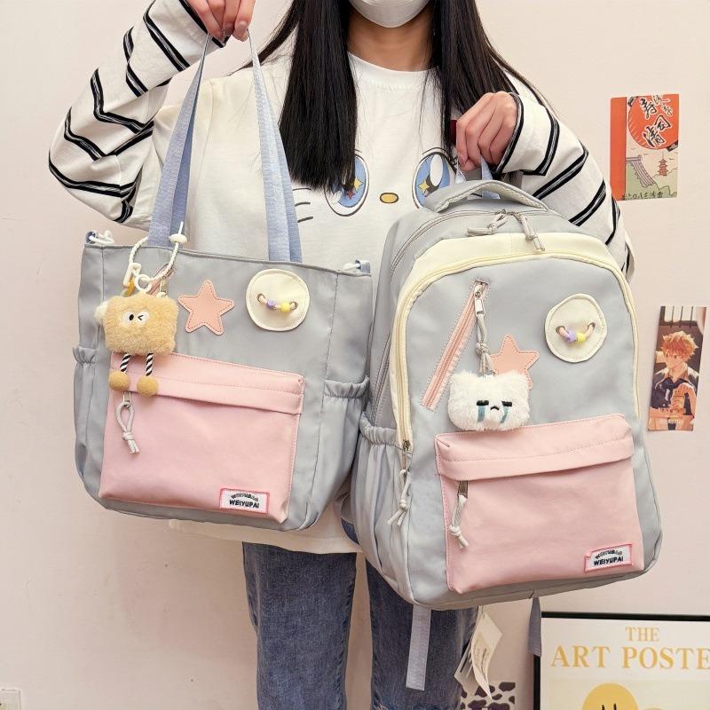 Student Schoolbag, Junior High School High-value Backpack, Niche High School Student Make-up Bag, Two-piece Backpack