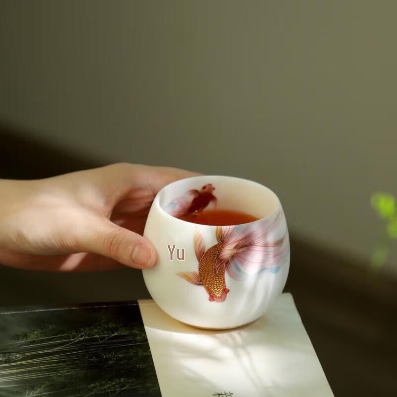 Ice Jade Porcelain Tea Bowl with Crystal Infuser