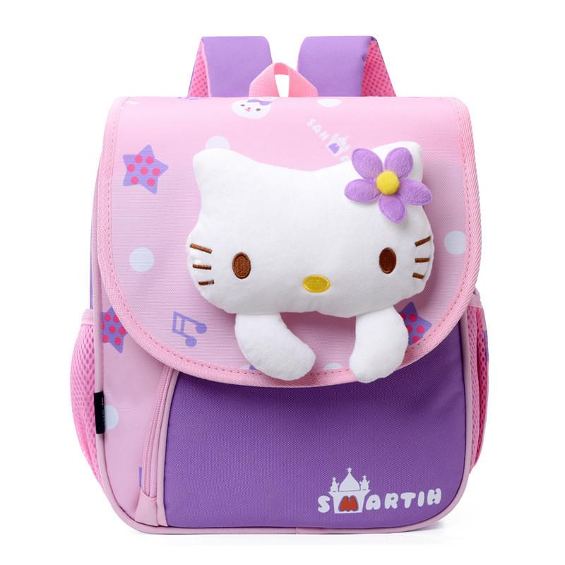 Adorable Cartoon Nylon Kids Backpack Perfect For Preschool Boys And Girls темно-фиолетового