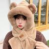 1pcs Bunny Ear Plush Hat And Scarf For Women Winter Style Cute Thick Warm Ear-Protecting Lei Feng Hat