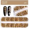 12Grids Mixed Semi-circular Pearl Gold And Silver Nail Charms Nail Decor Manicure Nail Salon Accessories