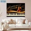 2D Flat - 2D Flat - 2D Flat - 1pc Music Theme Banner With Golden Music Notes For Music Event Decor