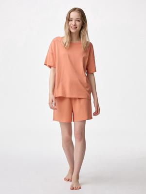 Cotton Color Lounge Set  Short Sleeve   Shorts 