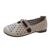 Retro Ethnic Style Hole Hole Single Shoes Soft-soled Women's Shoes 2025 Summer and Autumn New Comfortable and Versatile Hollow One-pedal Sandals