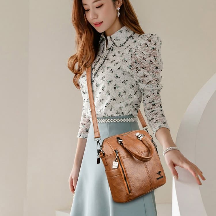 2022 New High Quality Leather Backpack Women Shoulder Bags Multifunction Travel Backpack School Bags for Girls