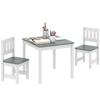Kids Table with 2 Chairs, 3-Piece Kids Seating Set, Seating Group for Children, Children's Furniture, 56 X 52 X 48 Cm, Grey
