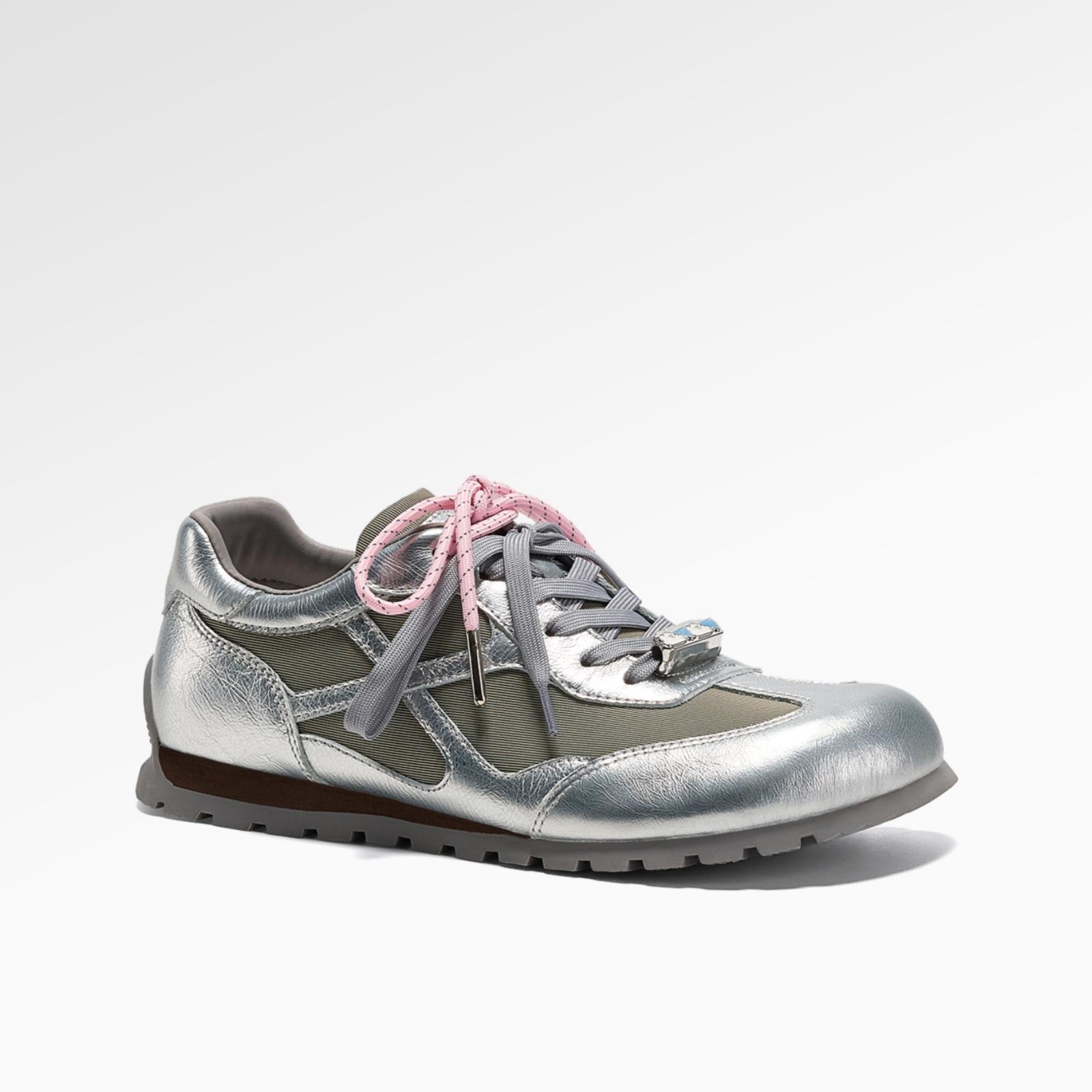 

[Fanfna] 2025 autumn new grotesque planet retro contrasting color fashion hundreds of tower de training shoes women s casual shoes 40 серебряный