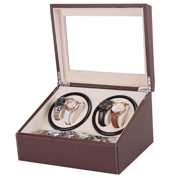 Electric PU Leather Automatic Watch Winder with Rotating Motor