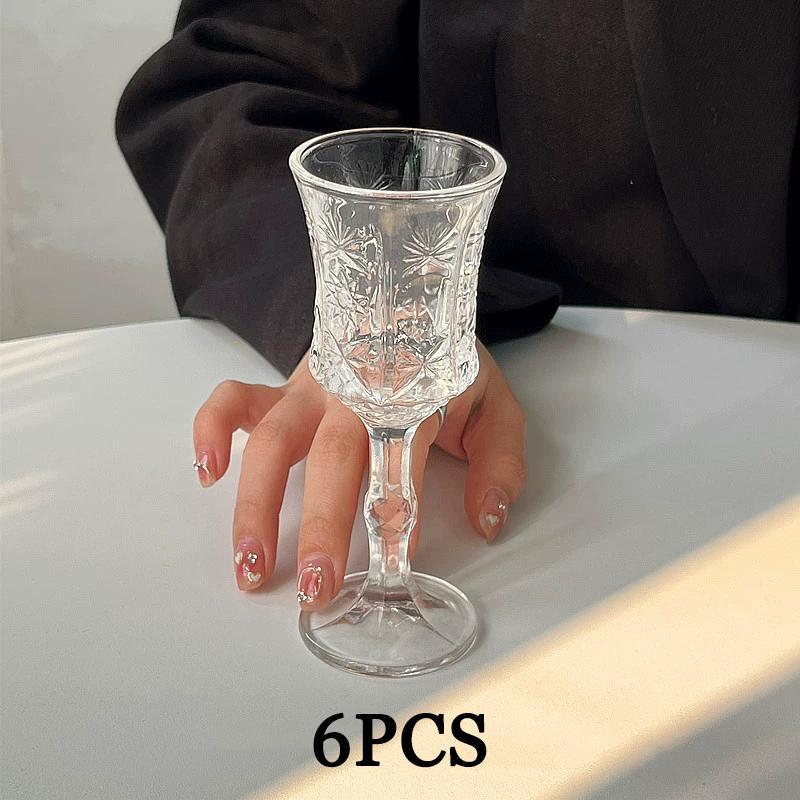 

WTEMPO Exquisite Glassware Kit Stackable Glass Cup Textured Clear Striped Drinking Glasses Set for Bar Beverages Juice Cold Water Cocktail Iced Coffee 5*13cm*6pcs белый