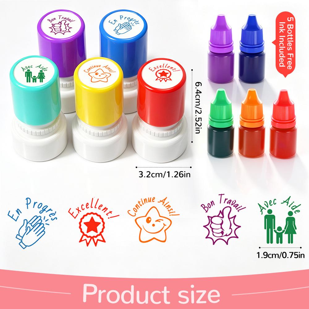 5 Morandi Color Teacher Comment Stamps: Encouragement and Reward Stamps for Kids