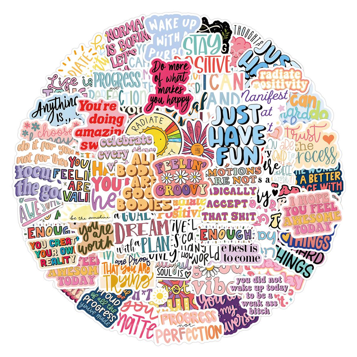 

110 Новых Позитивных Граффити Наклеек Декоративные Наклейки для Скейтборда Чемодана