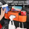 Car Backseat Organizer with Tissue Box Automotive Seat Headrest Multifunctional Universal Cup Holder Hanging Storage Box