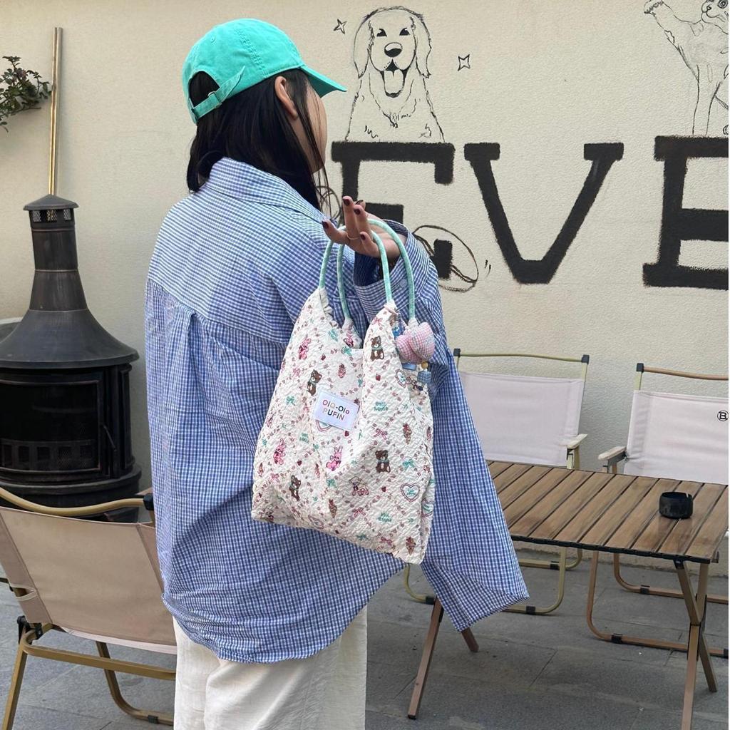 2025 Tragetasche mit großem Fassungsvermögen und Cartoon-Motiv - Koreanischer Stil, schlicht und vielseitig für den täglichen Weg zur Arbeit