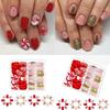Short Square False Nails with Christmas Tree Christmas Press On Nails Stripes Full Cover Stick On Nails for Women Girls
