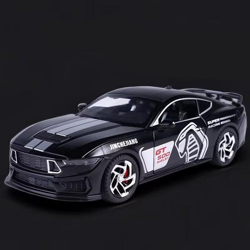 1/32 Ford Mustang Shelby GT500 Alloy Sports Car Model Diecasts Metal Toy Track Racing Car Model Sound and Light Collection Kids Gifts