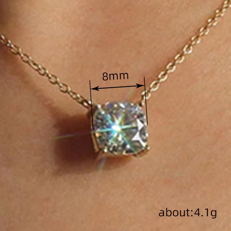 Huitan Simple Versatile Round Zirconia Necklace Female Bridal Wedding Accessories Fashion Dainty Crystal Pendant Jewelry Gifts