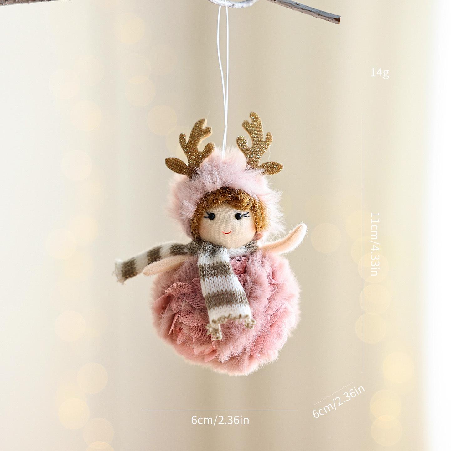 Pink Angel Elf Doll Christmas Tree Ornament