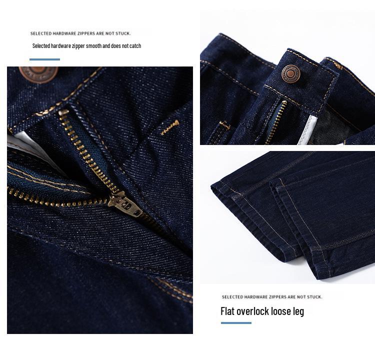 Women's High-Waisted Dark Blue Wide-Leg Jeans - Autumn 2024 Slimming Loose Drape Straight-Leg Pants