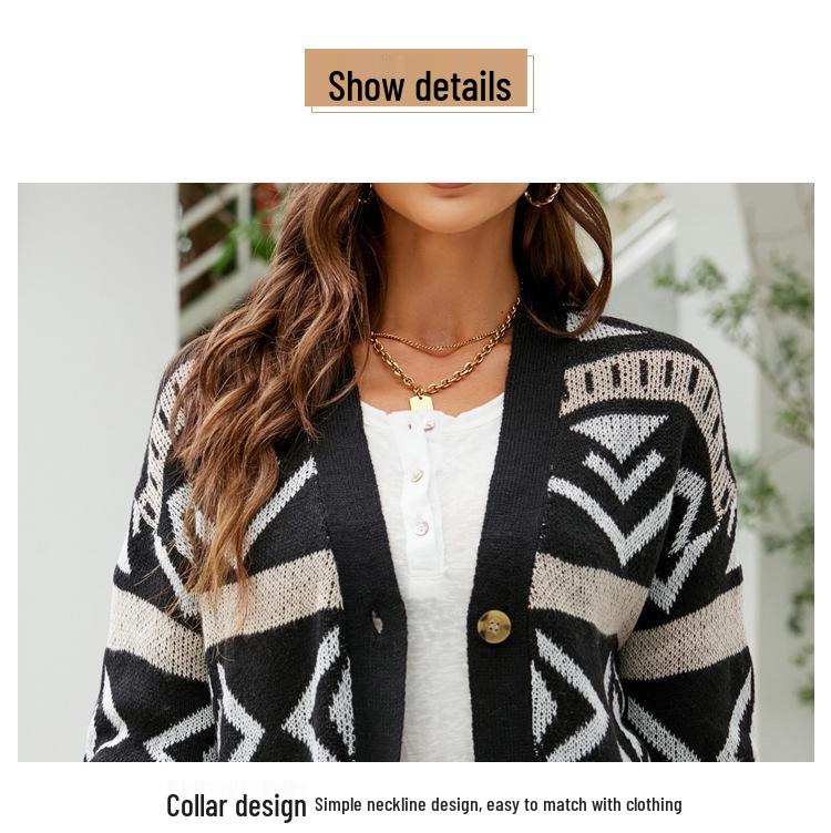 2023 Autumn/Winter Women's Diamond Knit Cardigan and Sweater