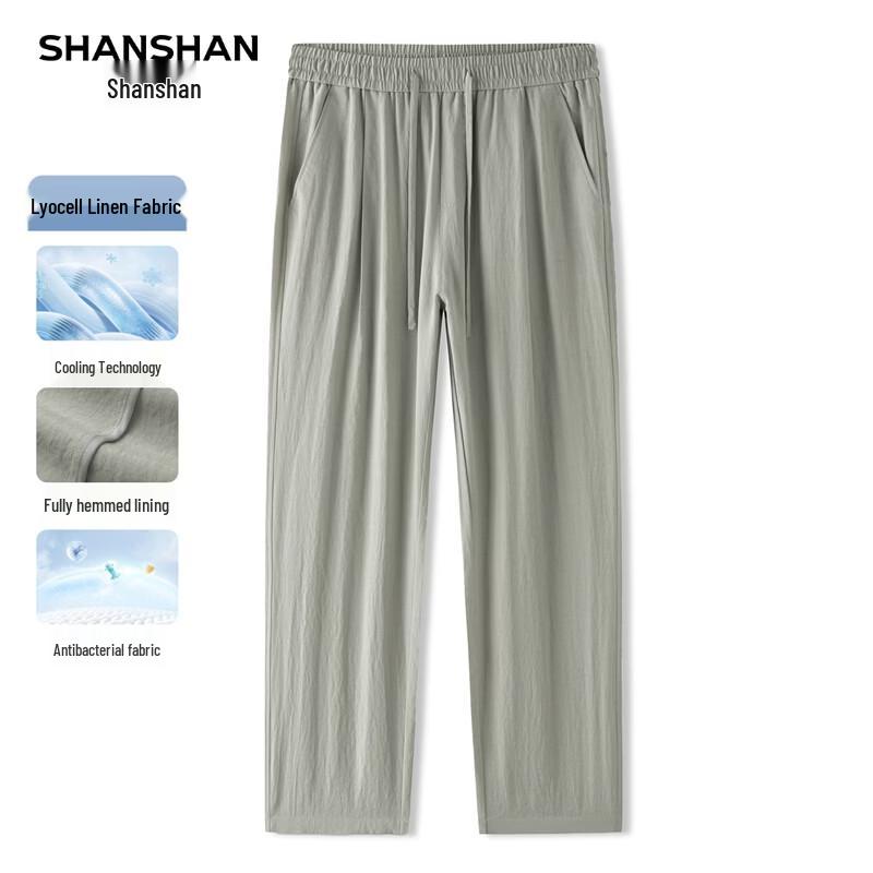 SHANSHAN Men's Tencel Linen Blend Casual Pants