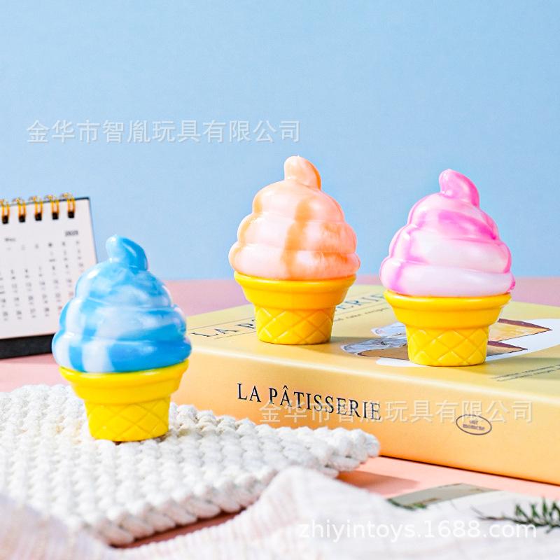 Maltose Two-Color Ice Cream Ice Cream, Kneading Music Explosion Decompression Cone, Small Toy Yiwu