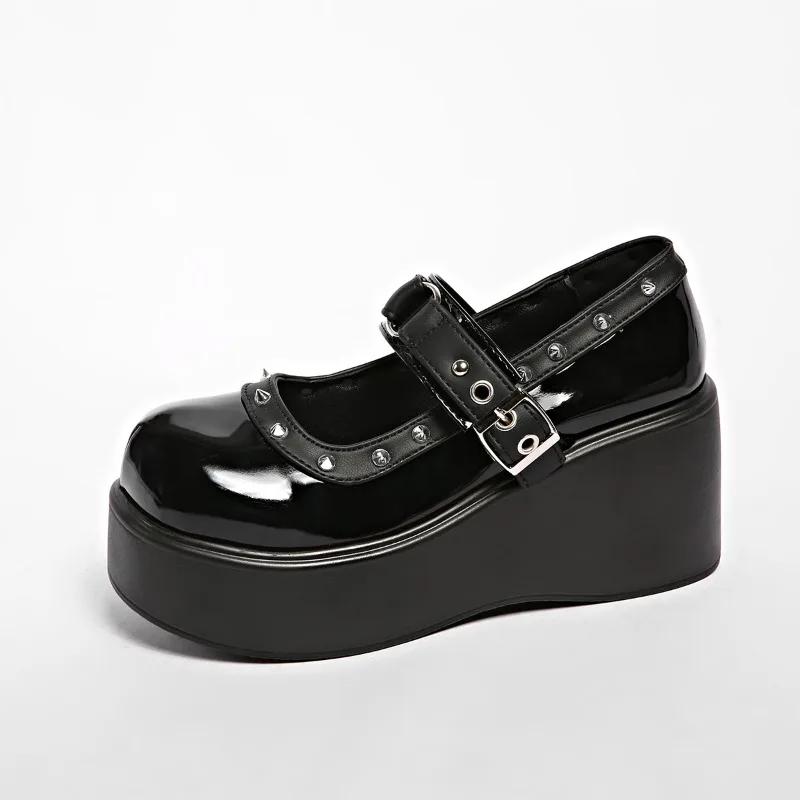 Fashion Shoes Female 2025 Brand Buckle Strap Women's High Heels Fashion Shallow Dress New Rivet Plus Size Best Seller Mary Jane Shoes