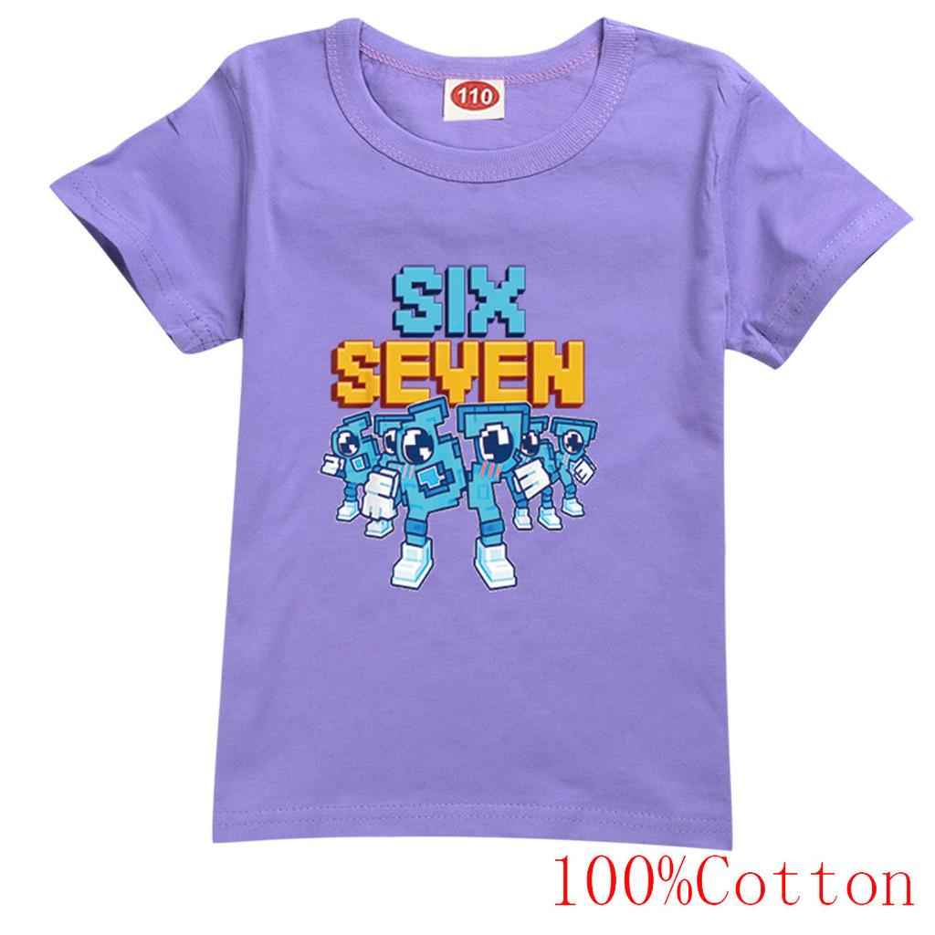 9193 Kinder Jungen Mädchen Steal a Brainrot 67 Six Seven Print Kurzarm-Baumwoll-T-Shirt