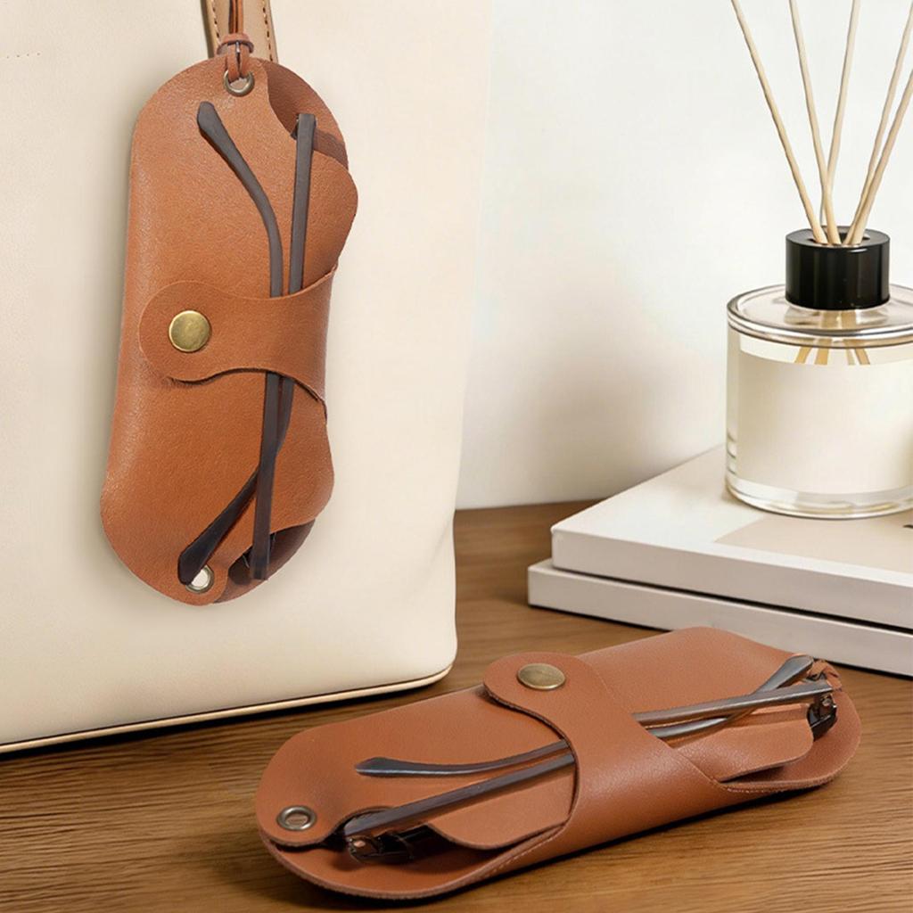 Glasses Bag Portable Sunglasses Box PU Leather Glasses Case Eyewear Pouch Bags Glasses Storage Pendant Soft Glasses Pouch