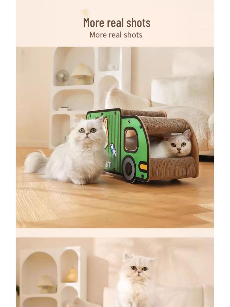 Odolná dvojvrstvová doska na škrabanie a ležanie pre mačky - Odolná voči škrabaniu a opotrebovaniu, z vlnitej lepenky