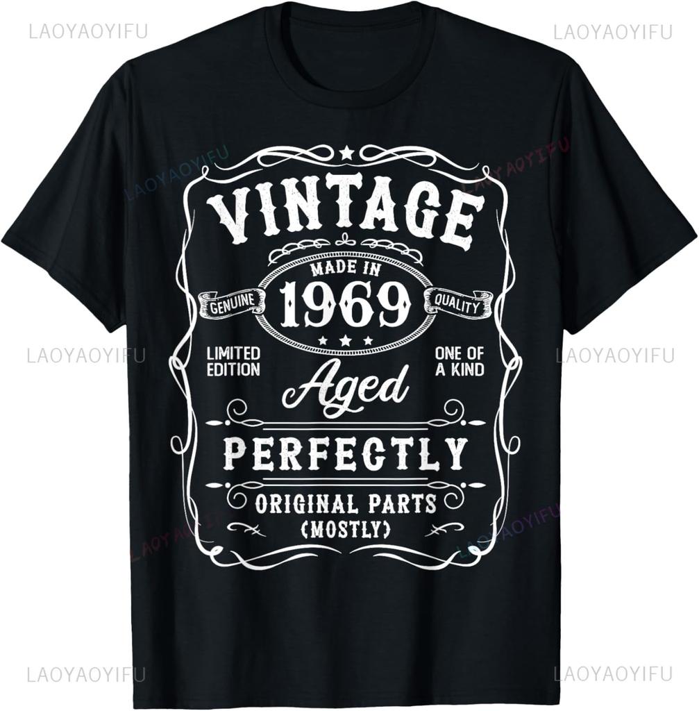 Vintage 56 Birthday Decorations Women Men 56th BDay 1969 Tee T-Shirt Mens T Shirt Print On Demand Short Sleev Camiseta Hombr