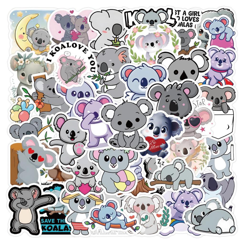 60 Koala Animal Doodle Stickers for Notebooks & Luggage