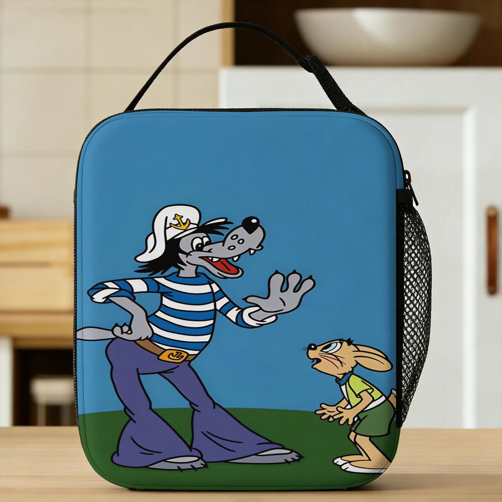 Anime Nu Pogodi Lunch Bag For Girls Designer Lunch Box Casual Travel Cooler Bag Portable Oxford Thermal Lunch Bags