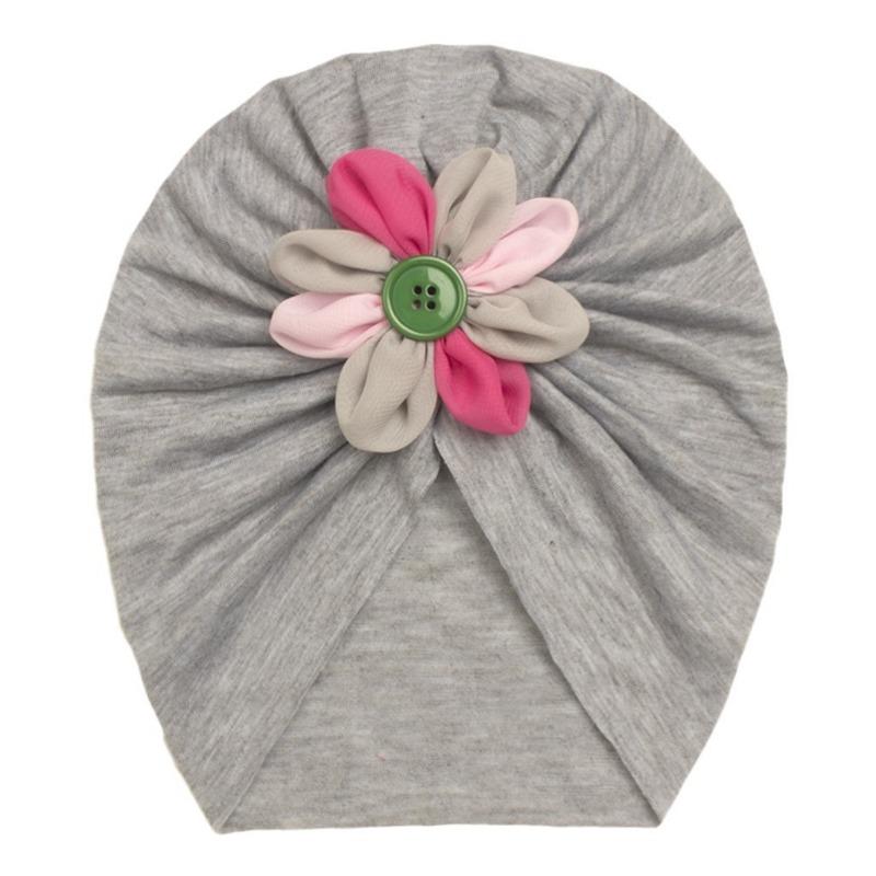 New children's button flower pullover hat, creative and comfortable baby hat, thin baby cap