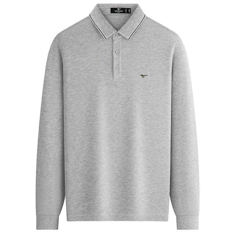 Septwolves Men's Long-Sleeve Pure Cotton Polo Shirt