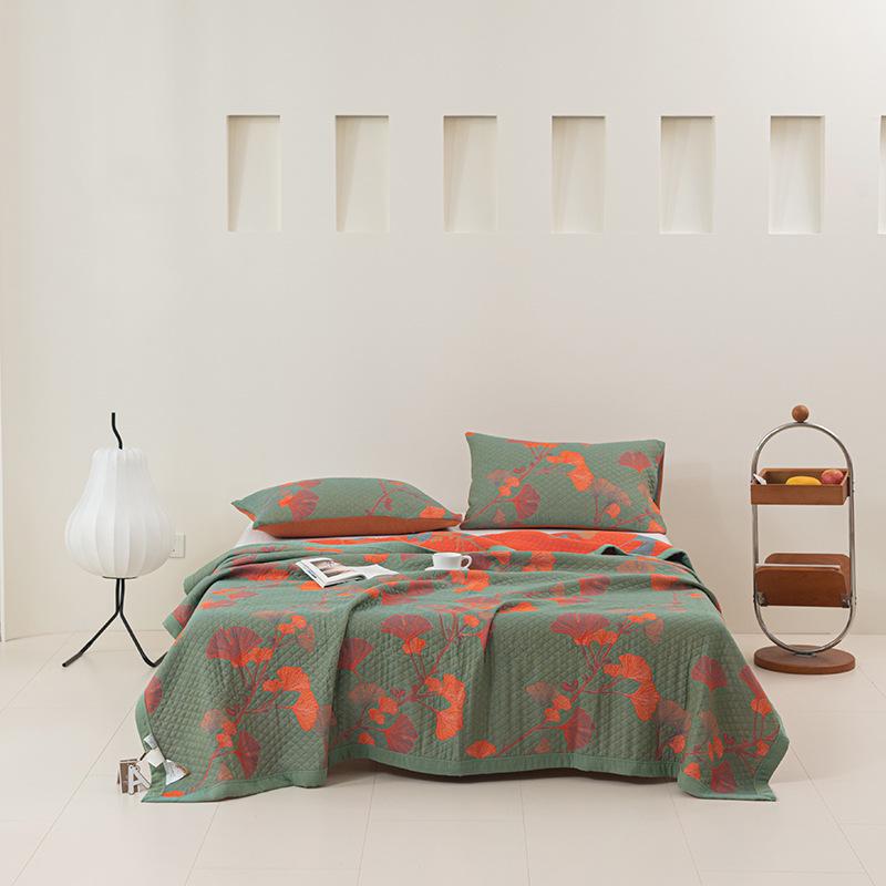 Luxe Drie-Laags Katoenen Gaas Jacquard Plaid – Ademend Multifunctioneel Dekbed voor Zomer, Moeder en Baby.