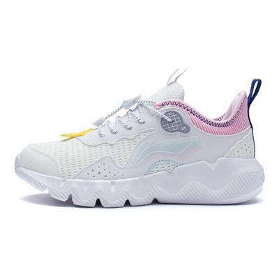 LiNing Lost Amortecimento Rebound Sapatos Casuais Esportivos Tênis Infantil Branco YKCS072-2
