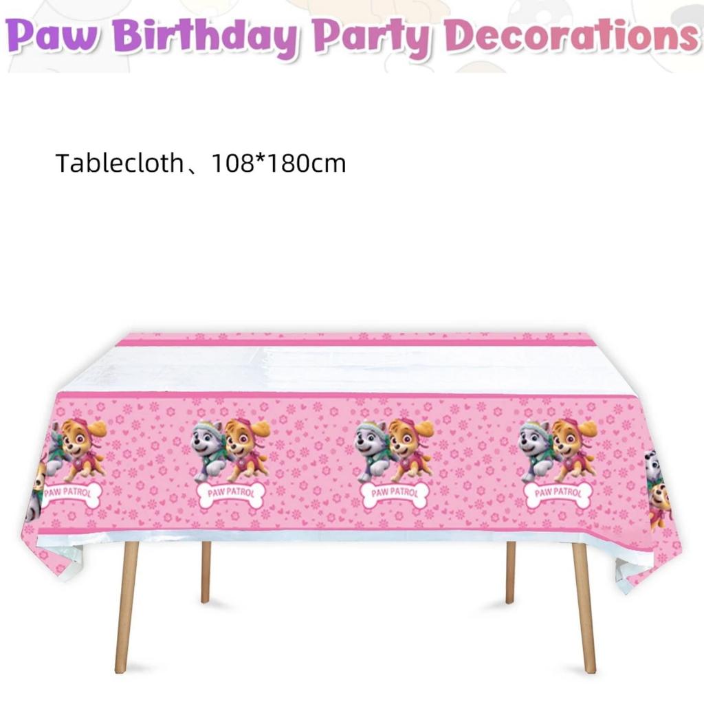 Paw Patrol Birthday Party Decor Dog Skye Disposable Tableware Tablecloth Cup Plate Baby Shower Kids Gift Girl Boy Party Supplies