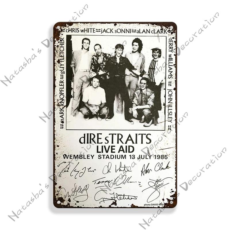 Rock Band Metal Plate DIRE STRAITS Band Decorative Plate Metal Tin Sign Vintage Metal Plaque Bar Club  Signs Wall Decor