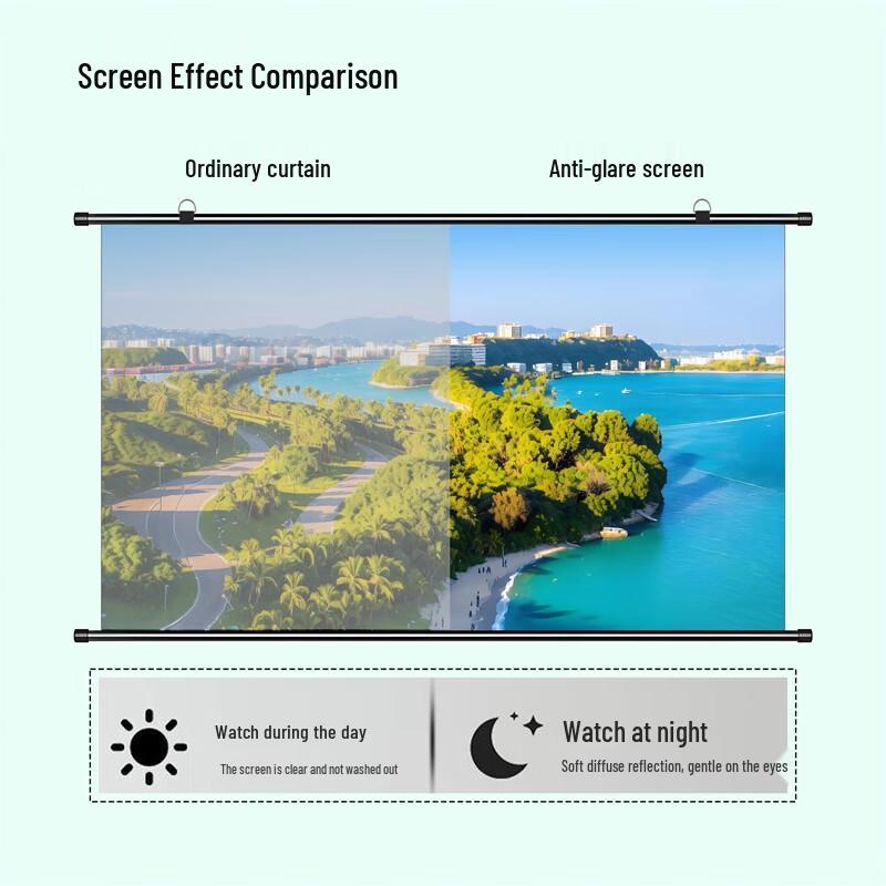 Ganyii Punch-Free Wall-Mounted 4K HD Projection Screen