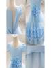 2024 High-Quality Girls' Princess Birthday and Evening Gown with Flowers