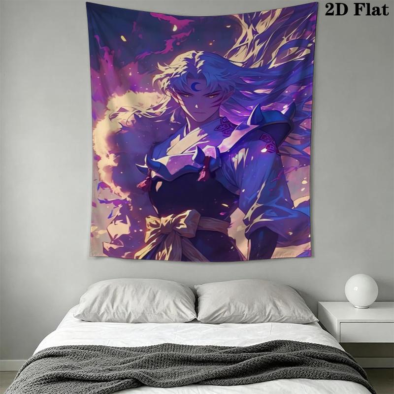 Inuyasha Wall Tapestry Aesthetic Wall Hanging Printed Fabric Blanket Decorative Tapestries for Bedroom Living Room Home Decor