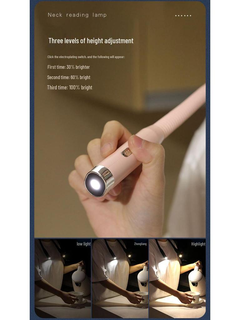 Portable LED Neck Reading Lamp with Eye Protection & USB Charging